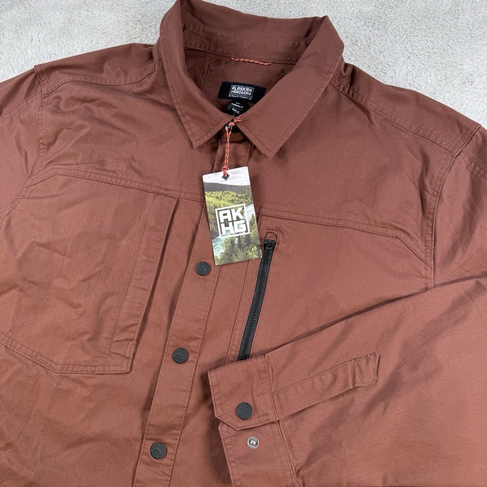 Alaskan Hardgear Overshirt Mens 3XL Brown Stone Run Standard Fit Stretch Shacket
